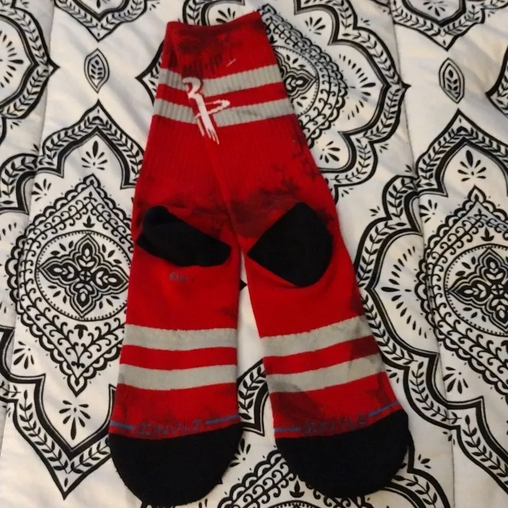 STANCE‎ Houston Rockets Red Tie Dyed Crew Socks Mens LG NWOT